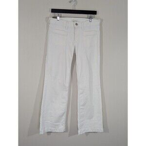 Ariat Women's Trouser White Jeans Mid Rise Wide Leg 30R (32x32) Cowgirl Bootcut